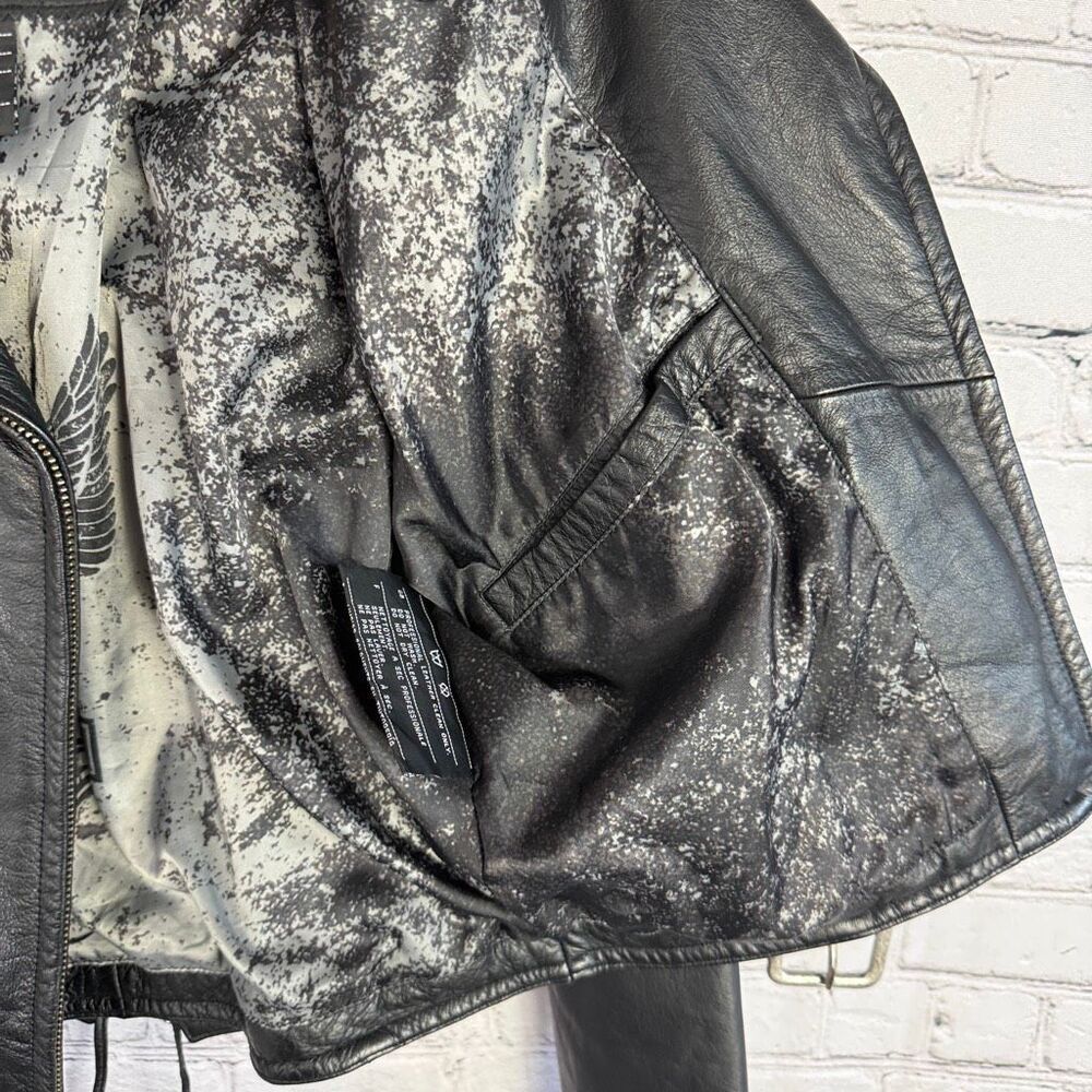 Harley Davidson Womens Leather Motorcycle Jacket Rare Metal Logo Detailing Size - Picture 12 of 13